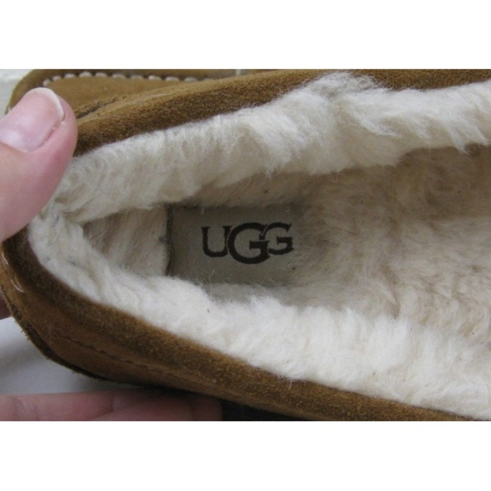 UGG Suede Ansley Shearling Slippers Womens (6) Driving Moccasin Y2K Brown - Picture 9 of 13